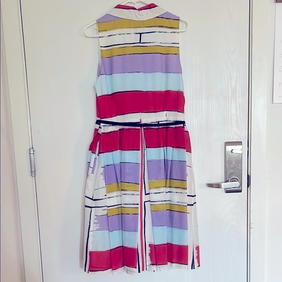 Anthropologie by Floreat Chromatic Canvas Colorful Striped Shirt Dress 14 - Picture 3 of 11